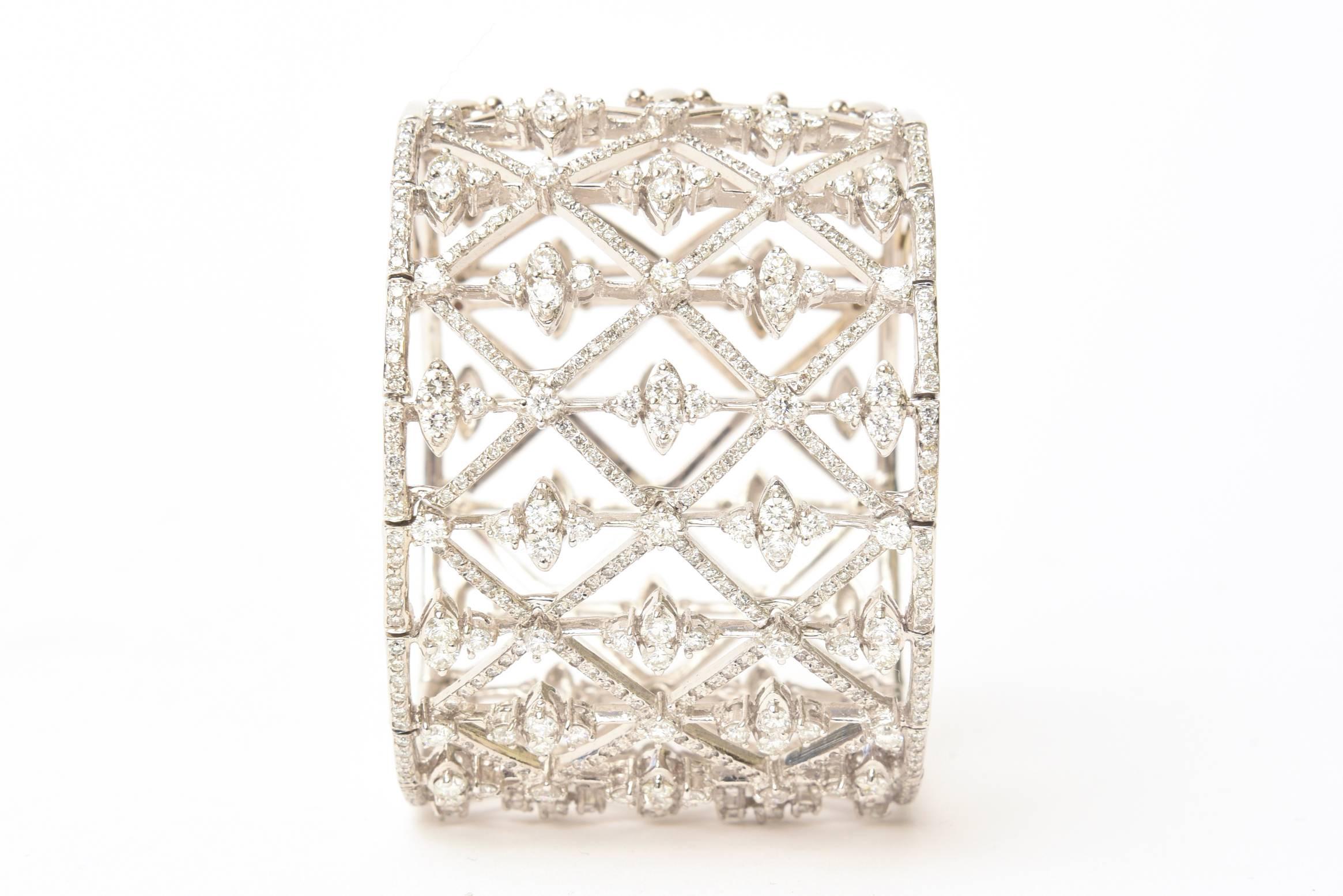wide diamond cuff bracelet