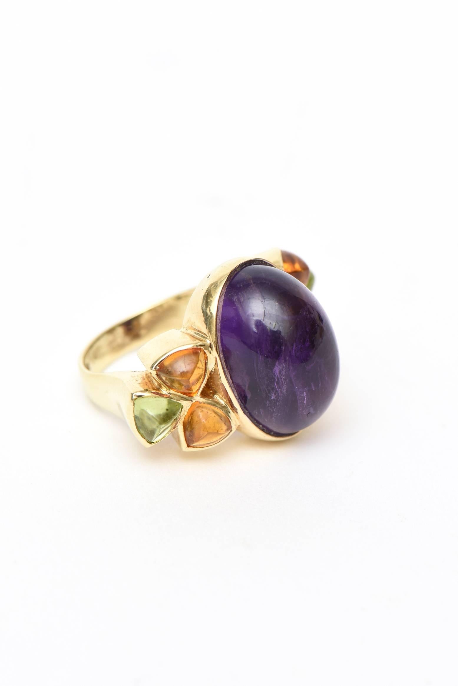 amethyst and citrine ring