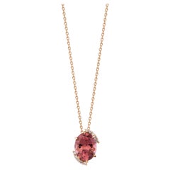 Collier en tourmaline rose et diamant