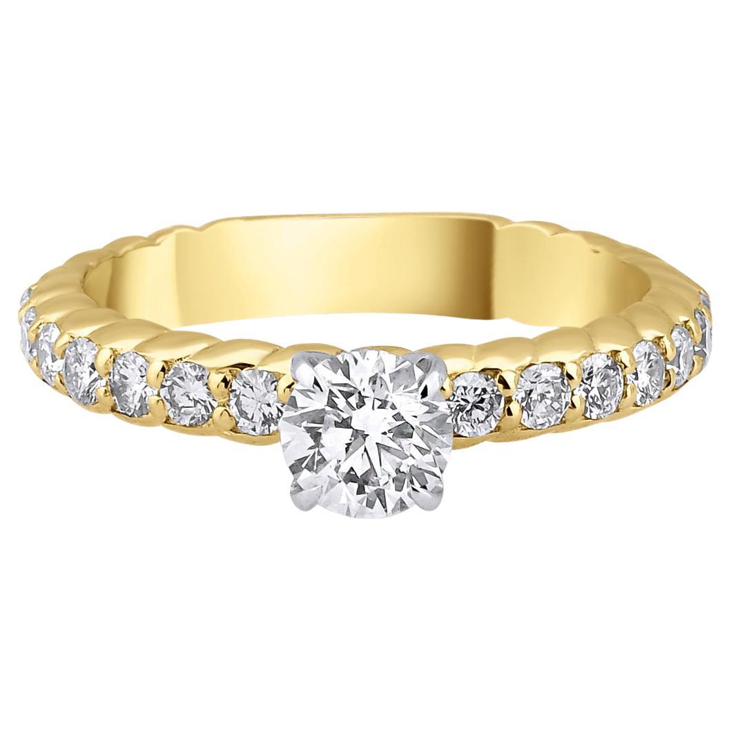 Bague de fiançailles solitaire à diamant 0,70ct