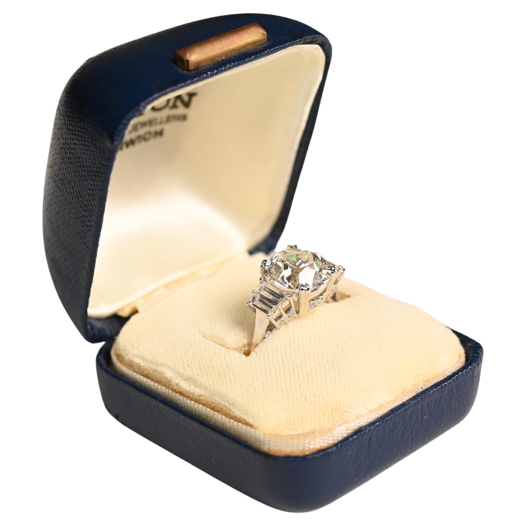 Old European Cut Diamond Engagement Ring (GIA Approx. 4.20-Carats), Platinum