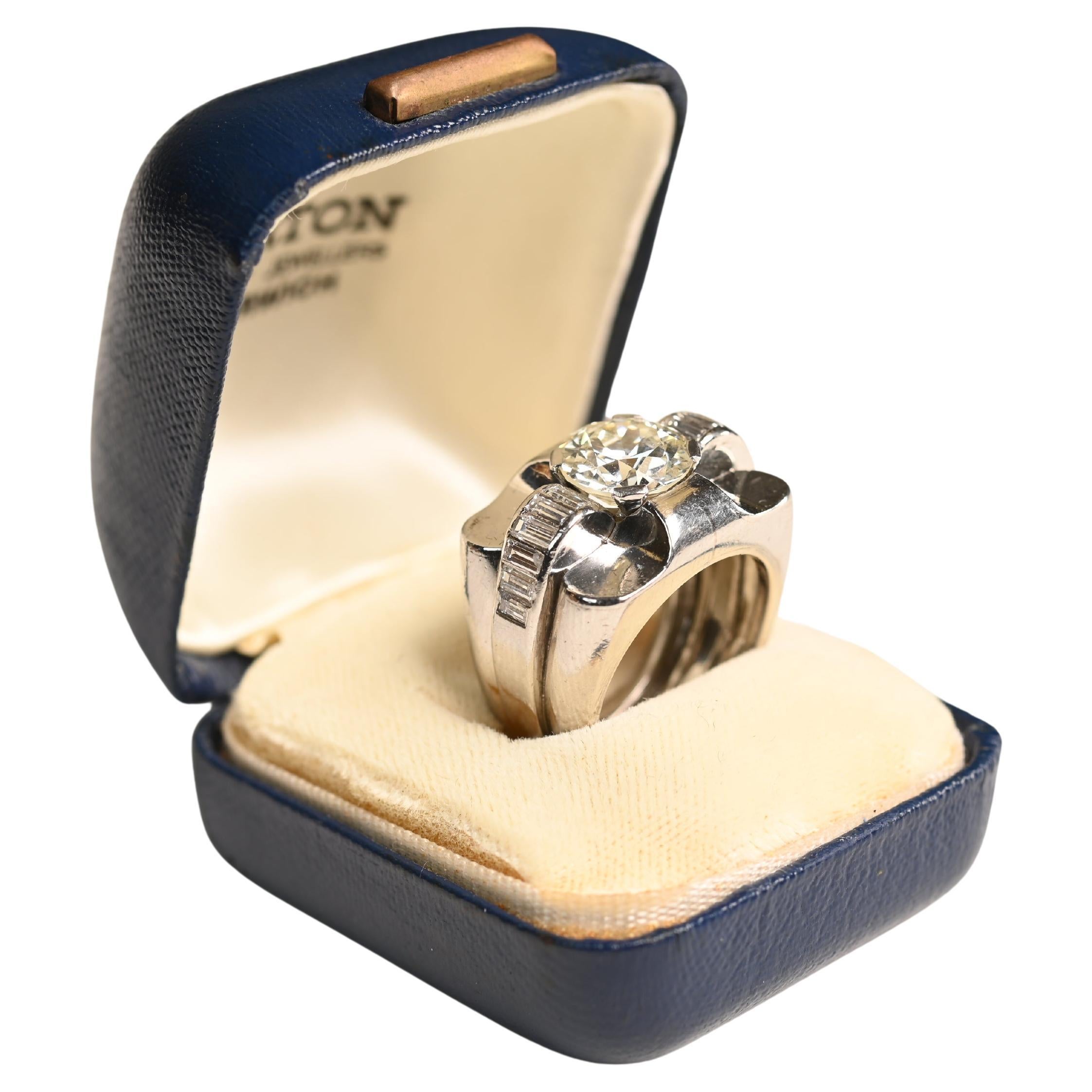 Vintage Old European Cut Diamond Engagement Ring (Approx. 3.10-Carats), Platinum