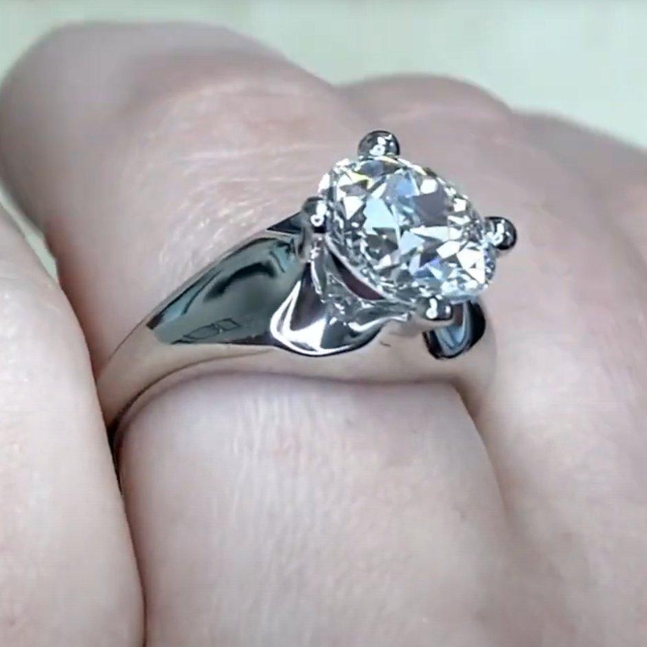 Bulgari Vintage Bulgari Diamantring mit alteuropäischem Schliff (GIA ca. 2,50 Karat), Platin (Alteuropäischer Schliff)