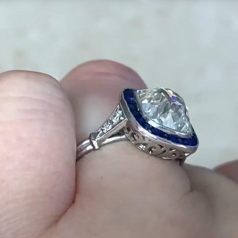 Anello di fidanzamento con diamante taglio smeraldo (circa 3,00 carati), purezza VS1, platino In condizioni ottime in vendita a New York, NY