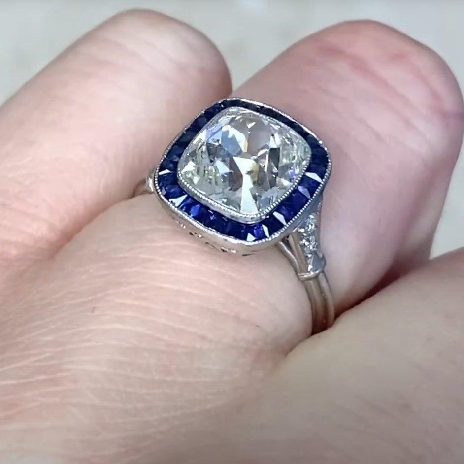 Anello di fidanzamento con diamante taglio smeraldo (circa 3,00 carati), purezza VS1, platino in vendita 1