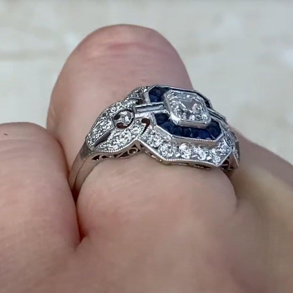 Anillo de compromiso con halo de diamantes talla Asscher (GIA aprox. 0,5 quilates), platino Corte Asscher en venta