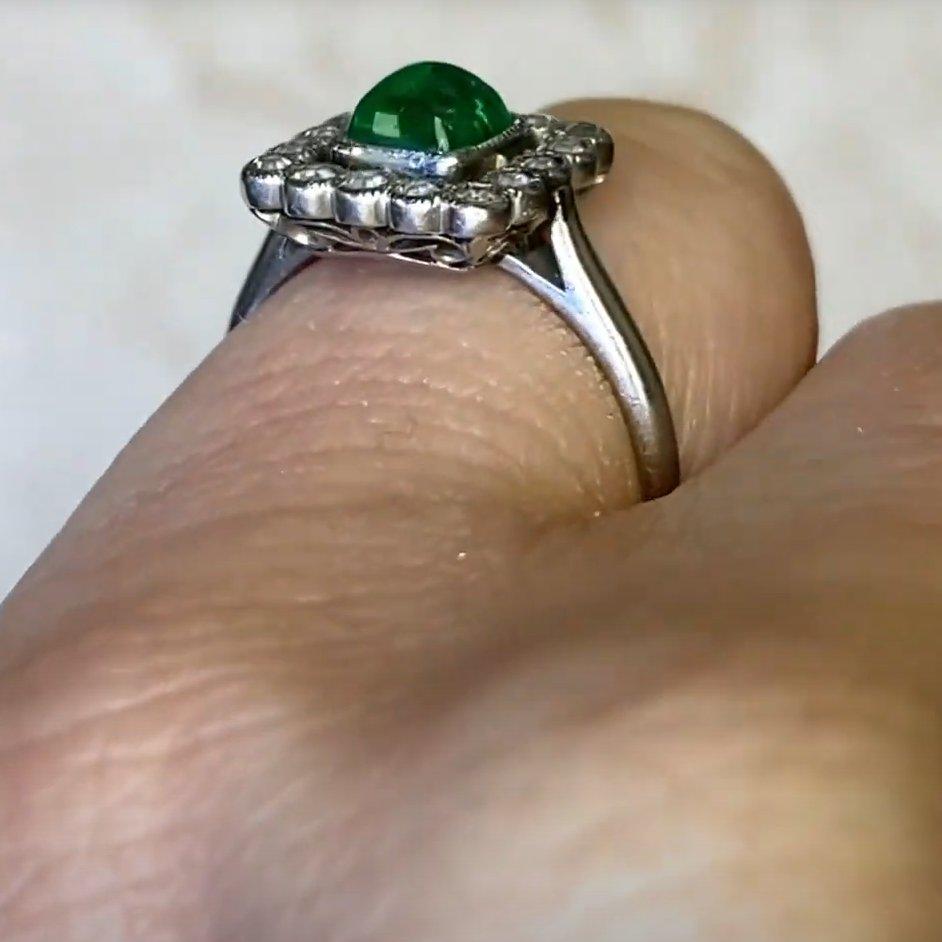 De las mujeres Anillos antiguos de esmeralda y platino, (aprox. 0,70 quilates) Platino en venta