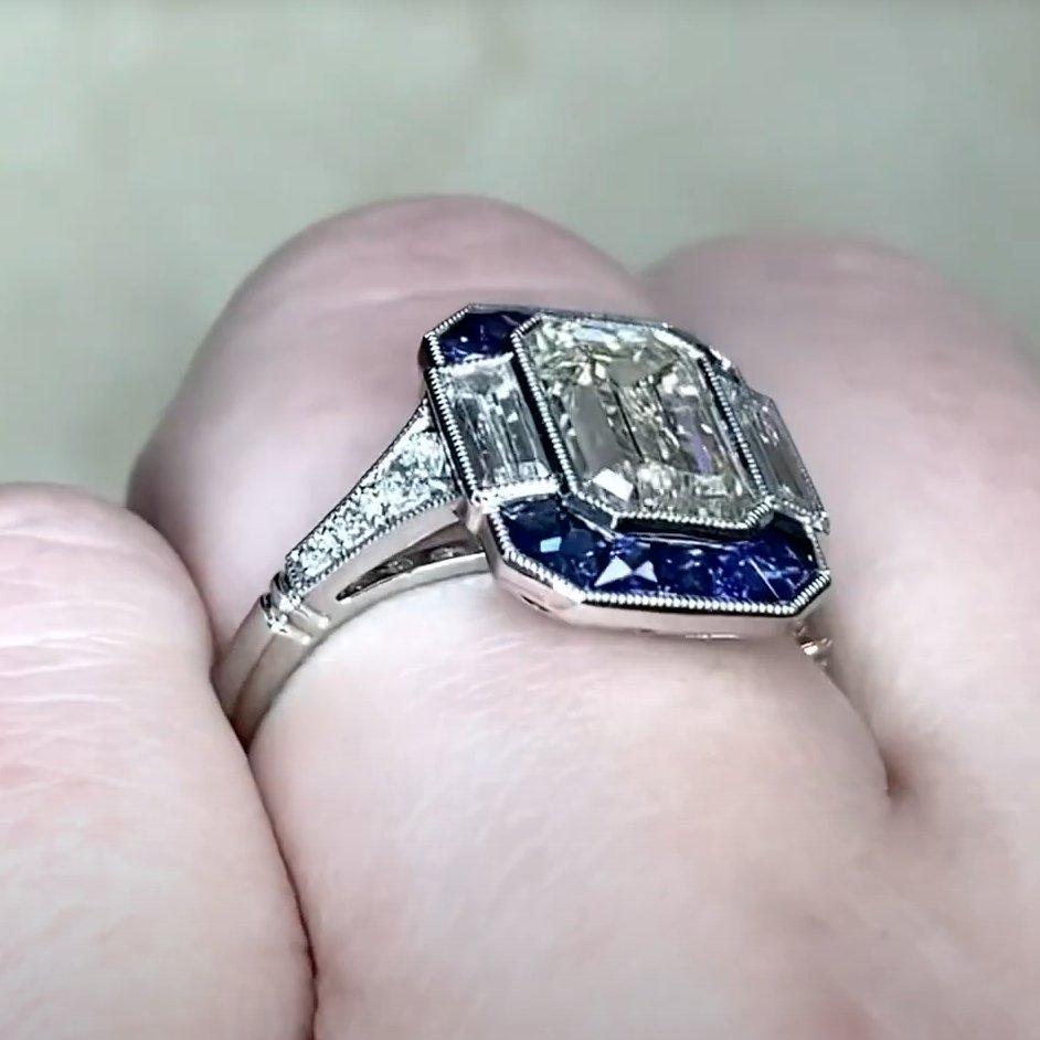 Emerald Cut Diamond Engagement Sapphire Halo Ring (GIA Approx. 2.00-Carats) (Smaragdschliff)