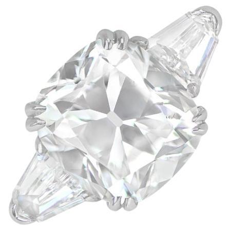 Verlobungsring, GIA 5,01 Karat antiker Diamant im Kissenschliff, G Farbe, Platin im Angebot