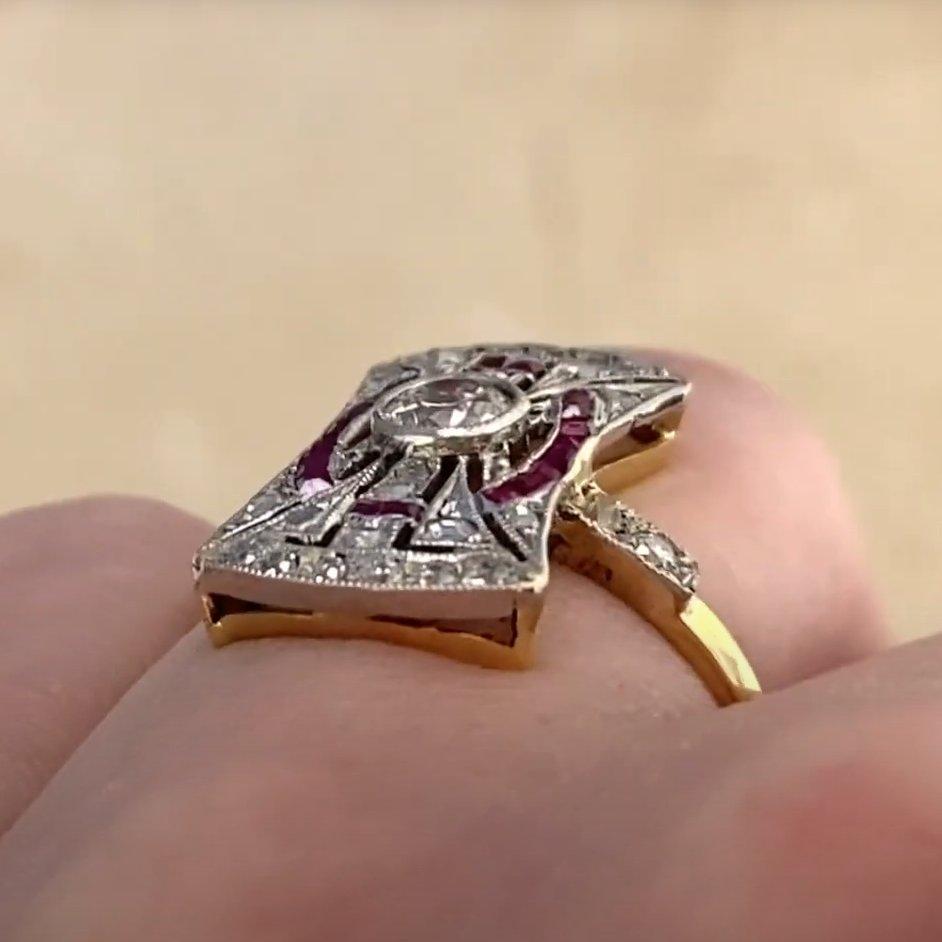 Bague ancienne en or jaune 18 carats et diamants d'environ 0,20 carat, datant d'environ 1900 Excellent état - En vente à New York, NY