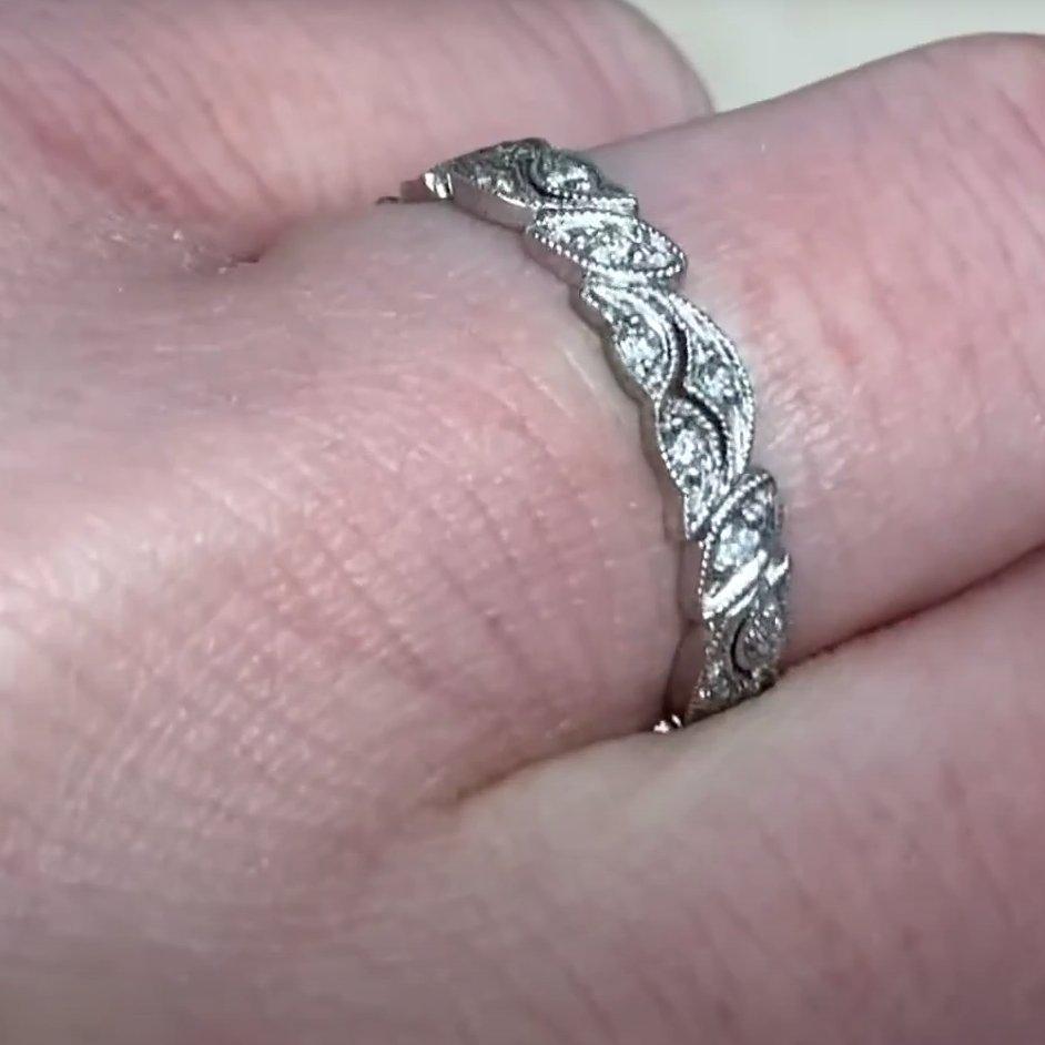 Alliance diamant rond à taille brillante (environ 0.30 carats), platine Pour femmes en vente
