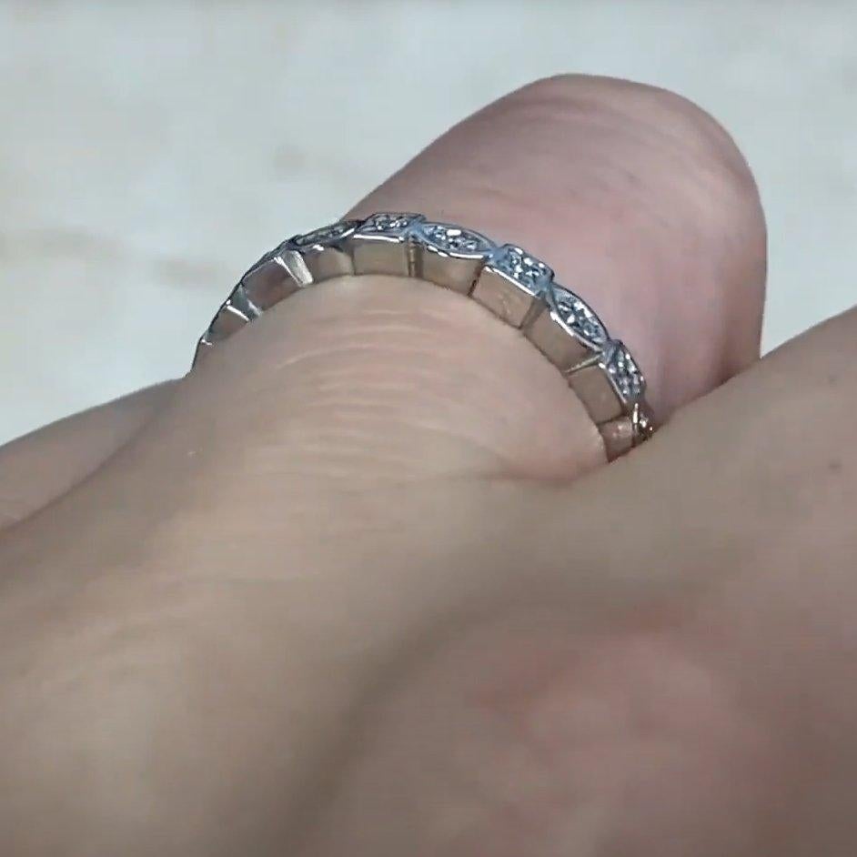 Bracelet d'éternité en diamants ronds à taille brillante (environ 0,10 carats), platine Excellent état - En vente à New York, NY