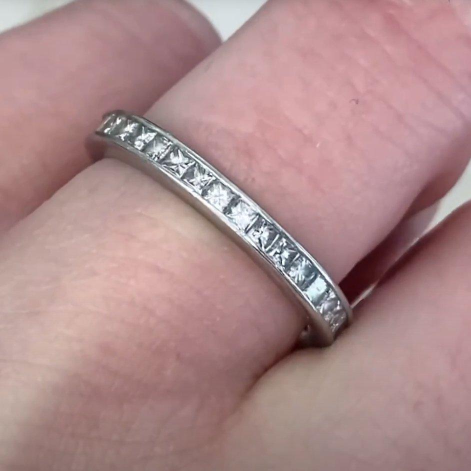 Bandeau en diamant taille princesse (environ 3 carats), couleur H, platine Pour femmes en vente