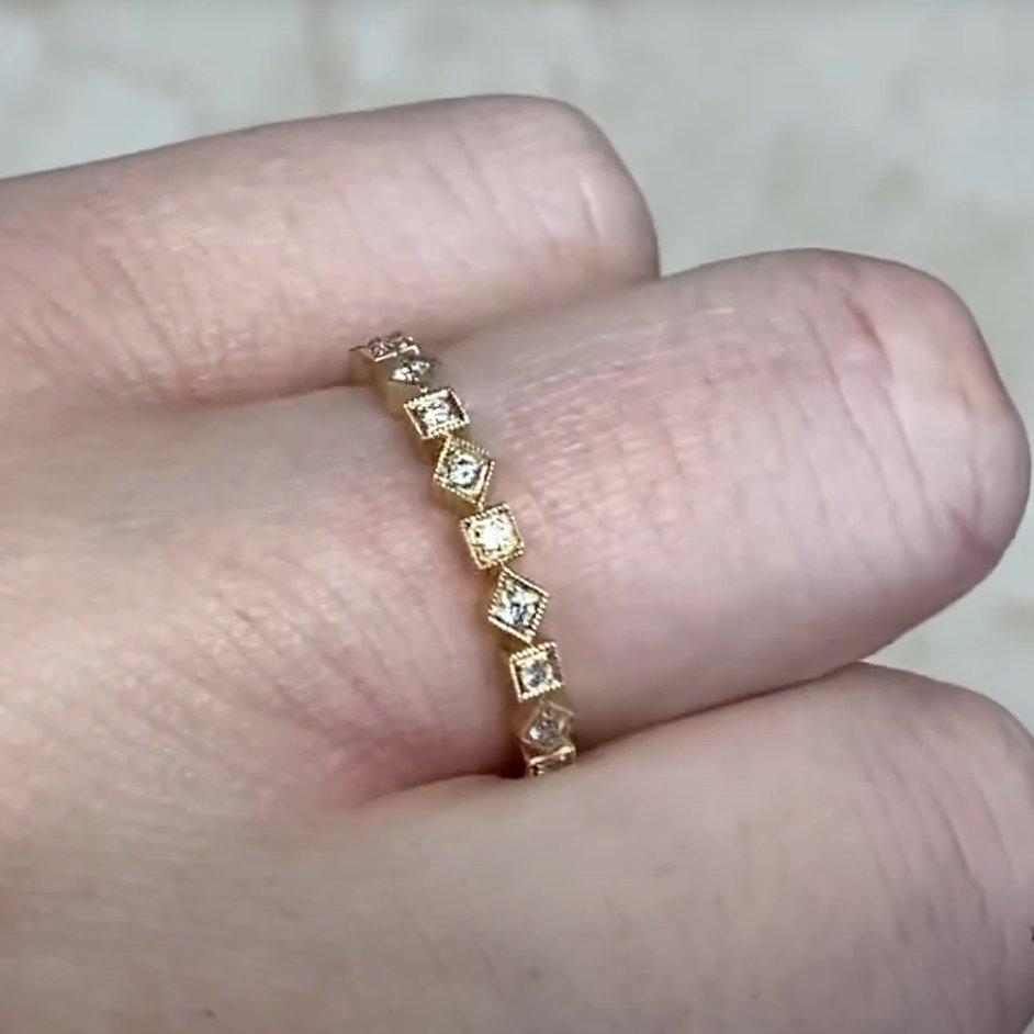 Donna Fascia di diamanti rotondi a taglio brillante (circa 0,10 carati), oro giallo 18 ct. in vendita