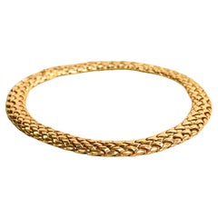 Vintage VCA Collier. Van Cleef Collier à maillons tissés en or jaune 18 carats, France