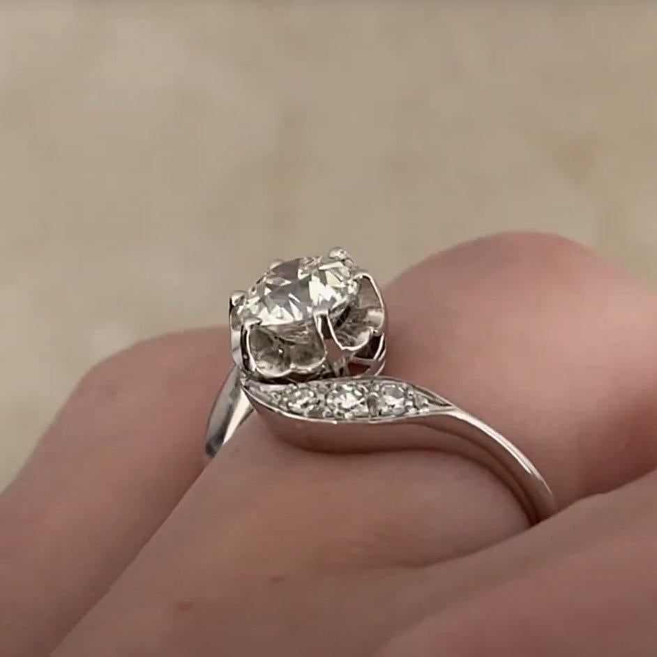 Antiquities Bague de fiançailles diamant taille européenne (GIA Approx 0.9-Carats) Pour femmes en vente