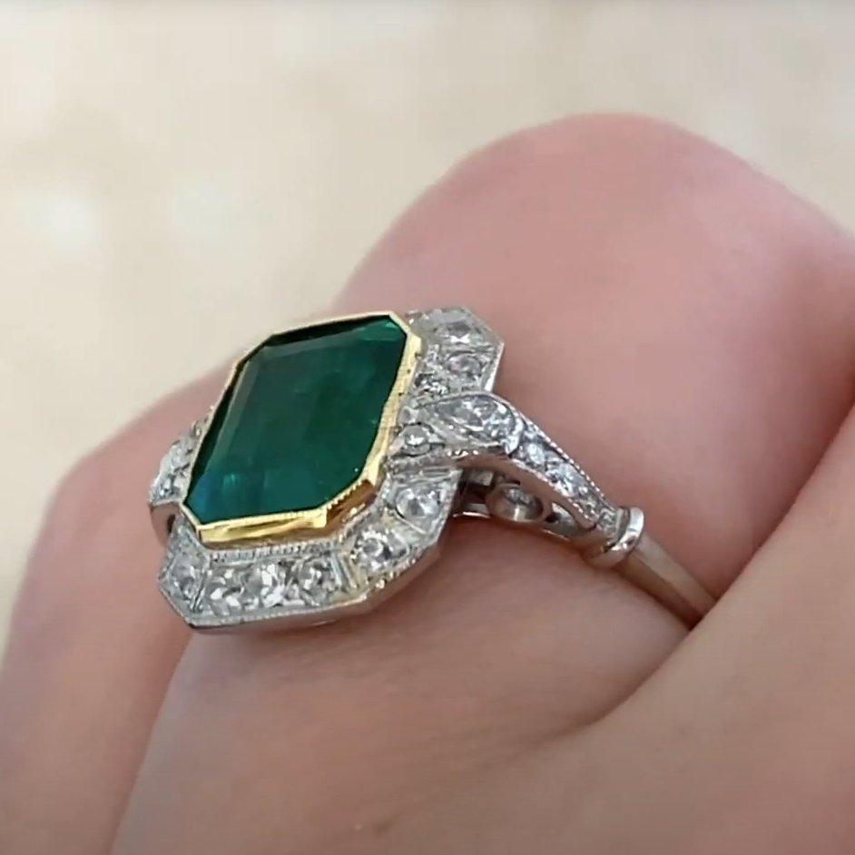 De las mujeres Esmeralda talla esmeralda (aprox. 2,20 quilates) Anillo de compromiso, Platino en venta