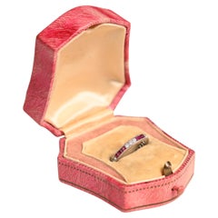 Fascia Eternity con diamante rotondo (circa 0,50 carati) e rubino (circa 0,90 carati)
