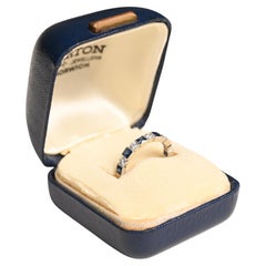 Sapphire (Approx. 0.60-Carats) and Diamond (Approx. 0.20-Carats) Band, Platinum