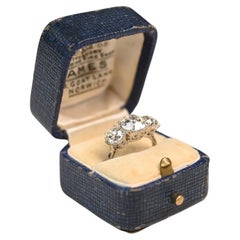 Art Deco 2.50 Old European Diamond Ring. 3 Stone Engagement Platinum J K VS2-SI1