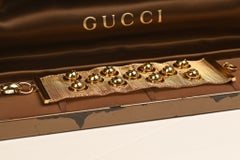 Gucci 18 Karat Yellow Gold Bracelet. Itallian Mesh Cuff Bracelet Movable Beads