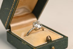 Bague en diamant « Old European » de 1,80 carat, style milieu du siècle. Bague de fiançailles en or blanc 18 carats LVS1
