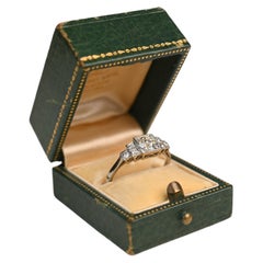 1 Carat Old European Cut Diamond Engagement Ring. Diamond Accent Ring Platinum