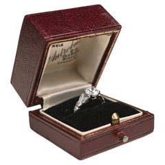 Art Deco 1 Carat Old European Cut Diamond Ring. Platinum Engagement Ring I VS1