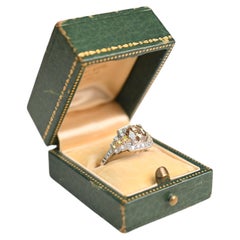 GIA 2ct Old Mine Cut Champagne Diamond Ring. White Yellow Diamond Platinum VS2