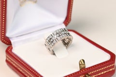 French Cartier Diamond Wedding Ring. Maillon Panthere Eternity 18K White Gold