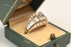 Bailey Bank & Biddle GIA-zertifizierter Diamantring im Smaragdschliff, 2,20 Karat. Ring aus 18-karätigem Gelbgold