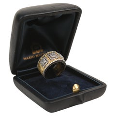 Mario Buccellati Vintage 0.60ct Princess Cut Diamond Band Ring. 18K White Yellow