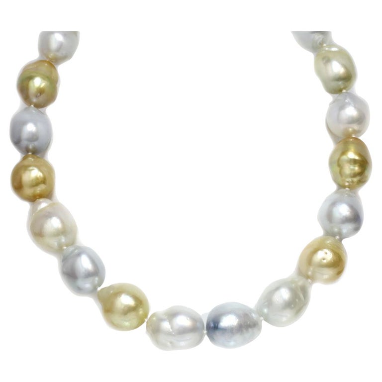 South Sea Baroque Pearl Necklace Multi Color For Sale at 1stDibs