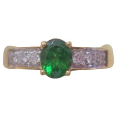 ICA 18K Gold 0.69ct Tsavorite & 0.22ct Diamond Engagement Ring