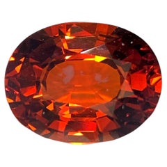Certified 4.468 Carats Spessartite Garnet, Oval/ Mixed