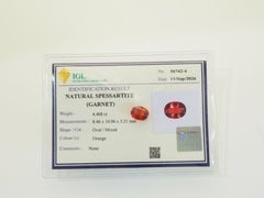Certified 4.468 Carats Spessartite Garnet, Oval/ Mixed