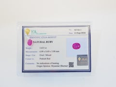 Certified 2.633 Carats Burmese Ruby, No Heat, Oval/ Mixed Cut