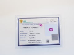 Certified 1.246 Carats Purplish Pink Sapphire, No Heat, Oval/ Mixed