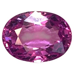 Certified 1.246 Carats Purplish Pink Sapphire, No Heat, Oval/ Mixed