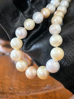 1990s 14K Gold Clasp 9- 13 mm Multicolor South Sea Pearl Necklace, 17 inches