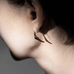 Gold Sculptural Spur Earrings by Hannah Martin London