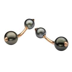 Hannah Martin London Tahitian Pearl Gold Cufflinks