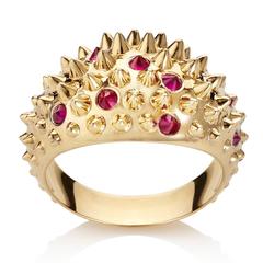 Hannah Martin London Ruby Gold Spiked Ring