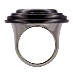Hannah Martin London Sapphire Emerald Black Diamond Gold Solaris Sculptural Ring