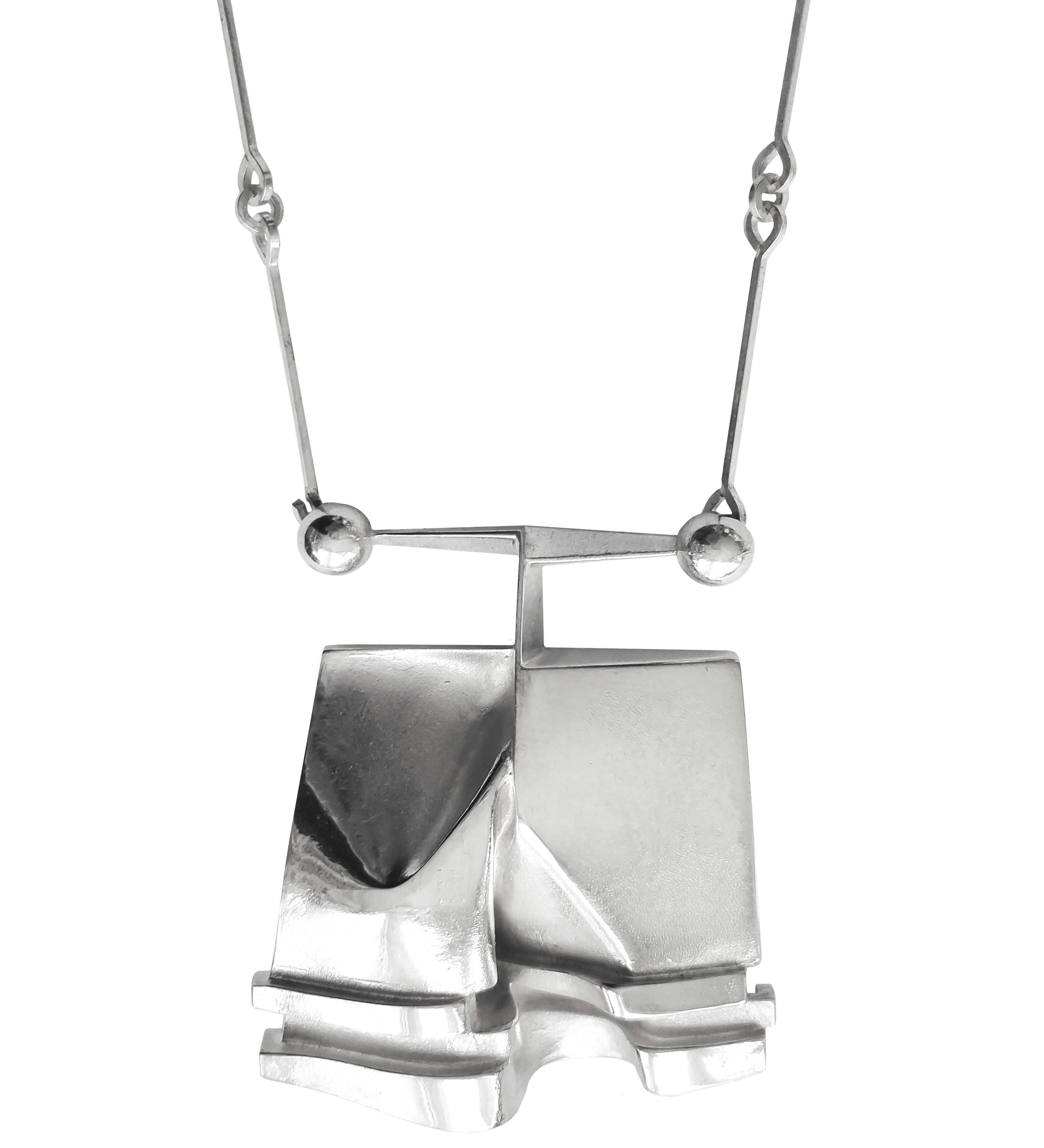 Björn Weckström Sterlingsilber-Halskette ""O2X"" für Lapponia, 1974 im Angebot