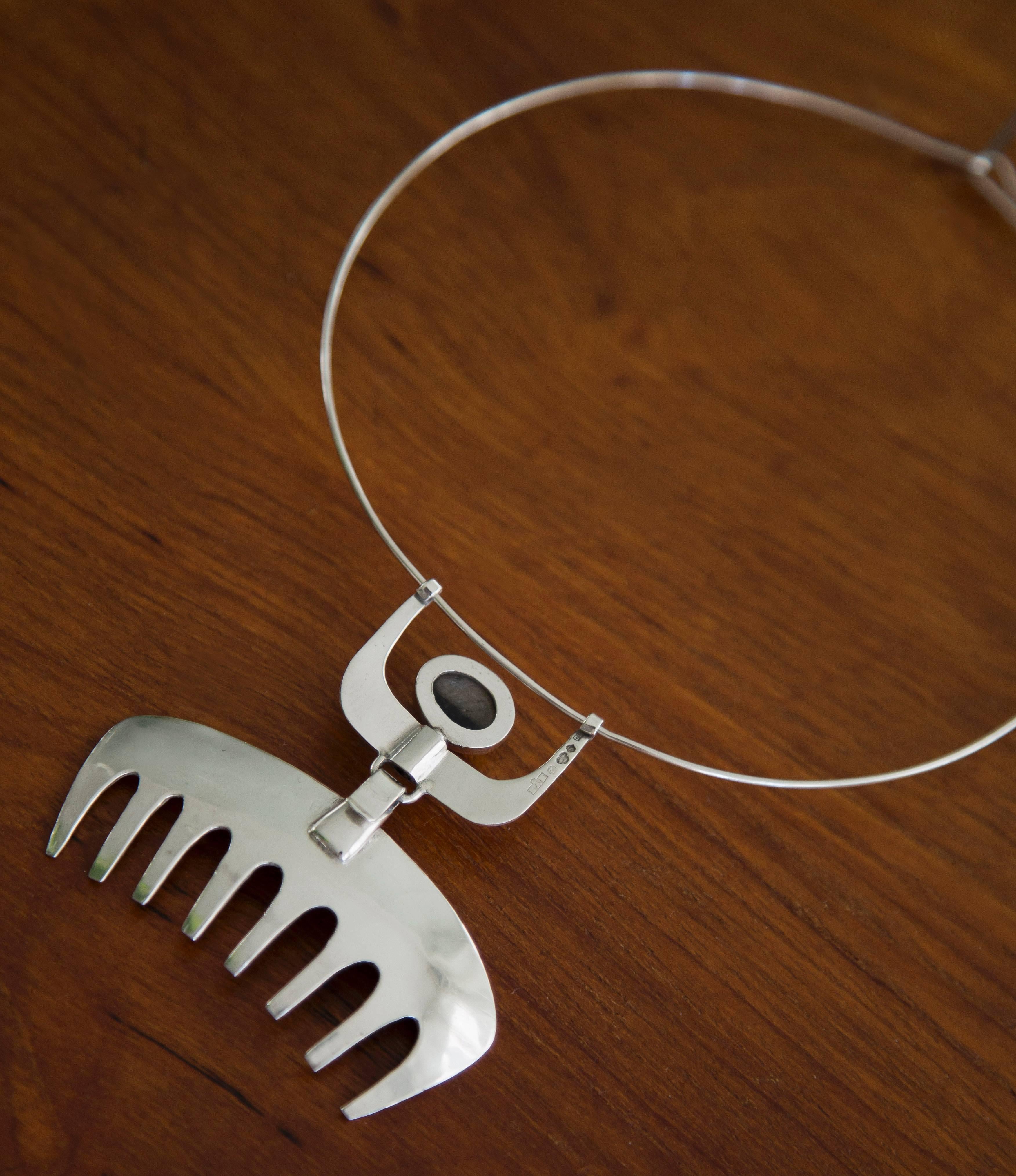 1954 Karl-ÅKe Nyströms Sterling Silver Pendant Necklace For Sale 4