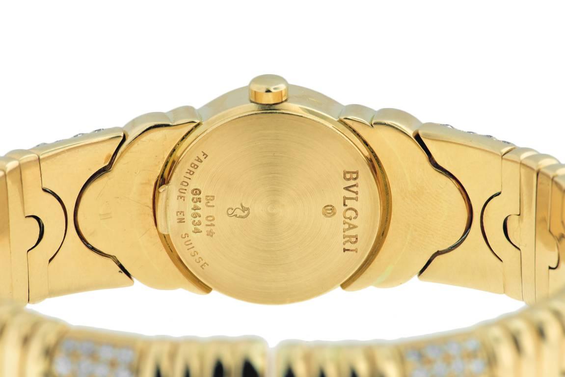 Bulgari Lady's Parentesi Yellow Gold Pave Diamond Quartz Wristwatch Ref BJ0 For Sale 2