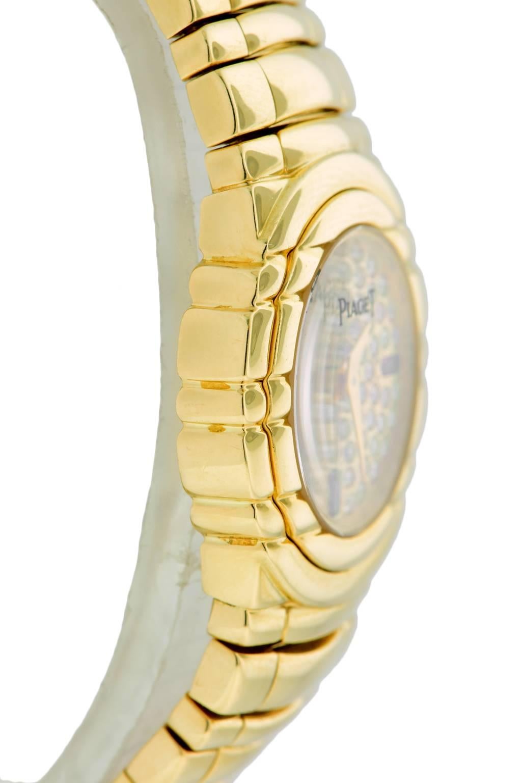 Piaget Lady's Yellow Gold Diamond Ruby Tanagra Quartz Wristwatch In Excellent Condition For Sale In Hartsdale, NY