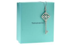 Tiffany & Co. Kaleidoscope Diamond Platinum Key Pendant Necklace