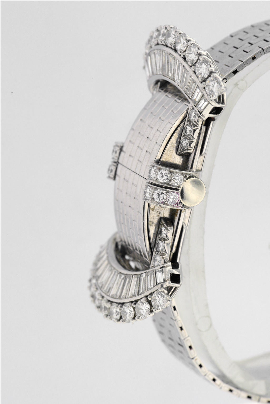 Hamilton Perry Lady's Platinum Diamond Watch In Excellent Condition For Sale In Hartsdale, NY